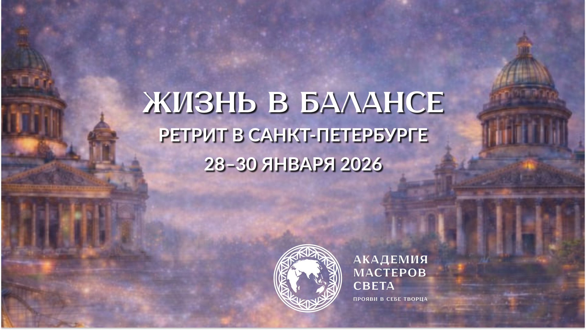 Ретрит "ЖИЗНЬ В БАЛАНСЕ" | Санкт-Петербург | 28–30 января 2026
